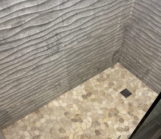 Shower with Pebble Flooring