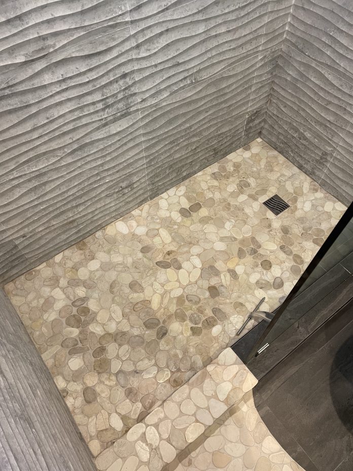 Shower with Pebble Flooring